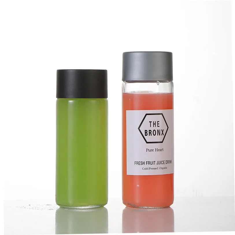
Juice Bottles 12oz Reusable Clear Disposable Containers with Metal Lids Special for Juice Milk and Other Beverages 