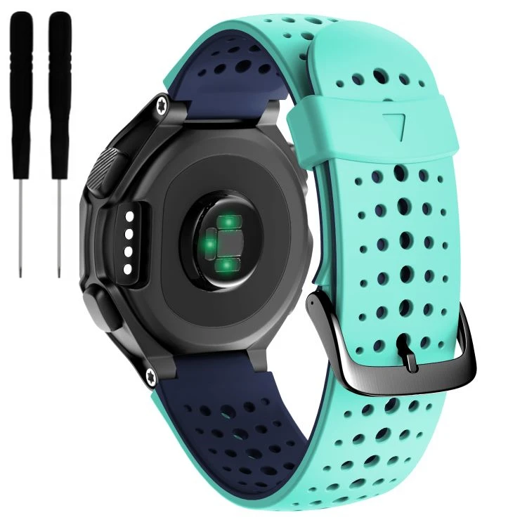 Double Color Sports Watch Strap For Garmin Forerunner 235 220 230 620 630 735 Rubber Waterproof Watch Bands