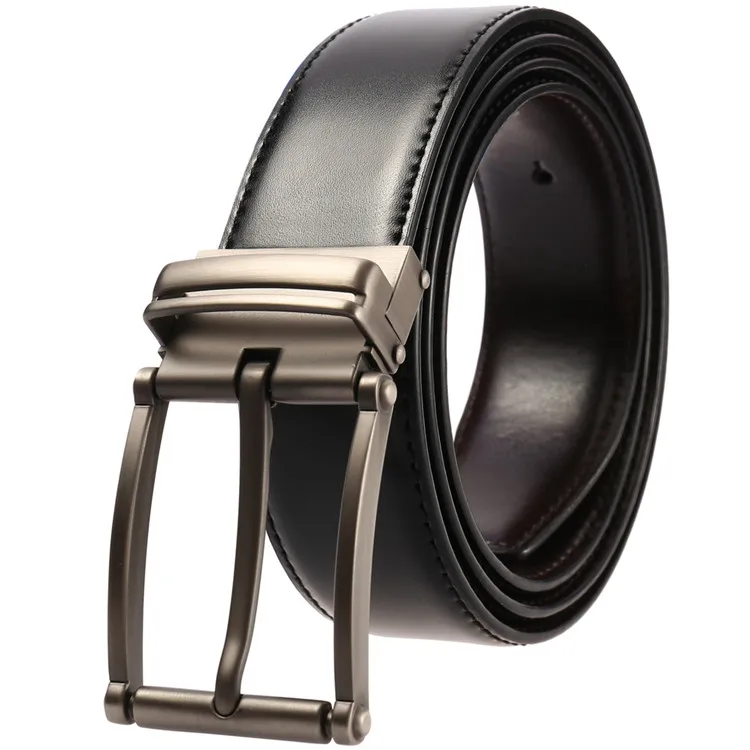 Factory Price Customized Logo Durable Cow Leather Pin Belts Adjustable Buckle Belts Men Waistband Belt