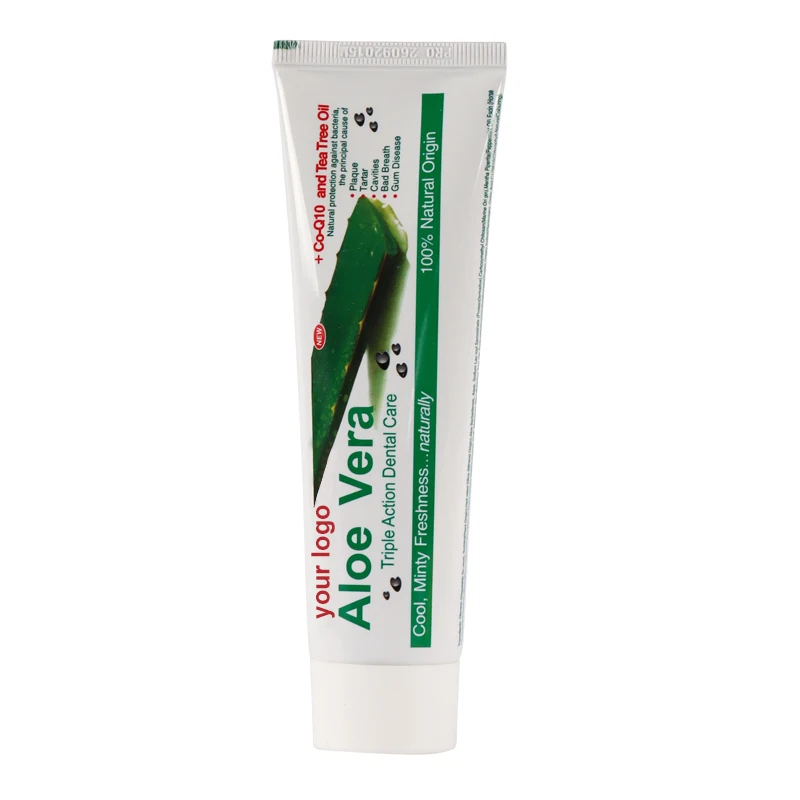 Aloe Vera Tooth paste Cool Mint whitening toothpaste with toothbrush