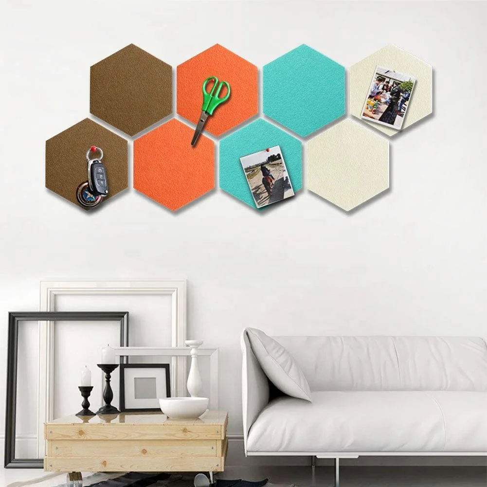 
Hexagon Notice Fabric Felt Pin Board Felt Bulletin Memo Board For Wall Decor 