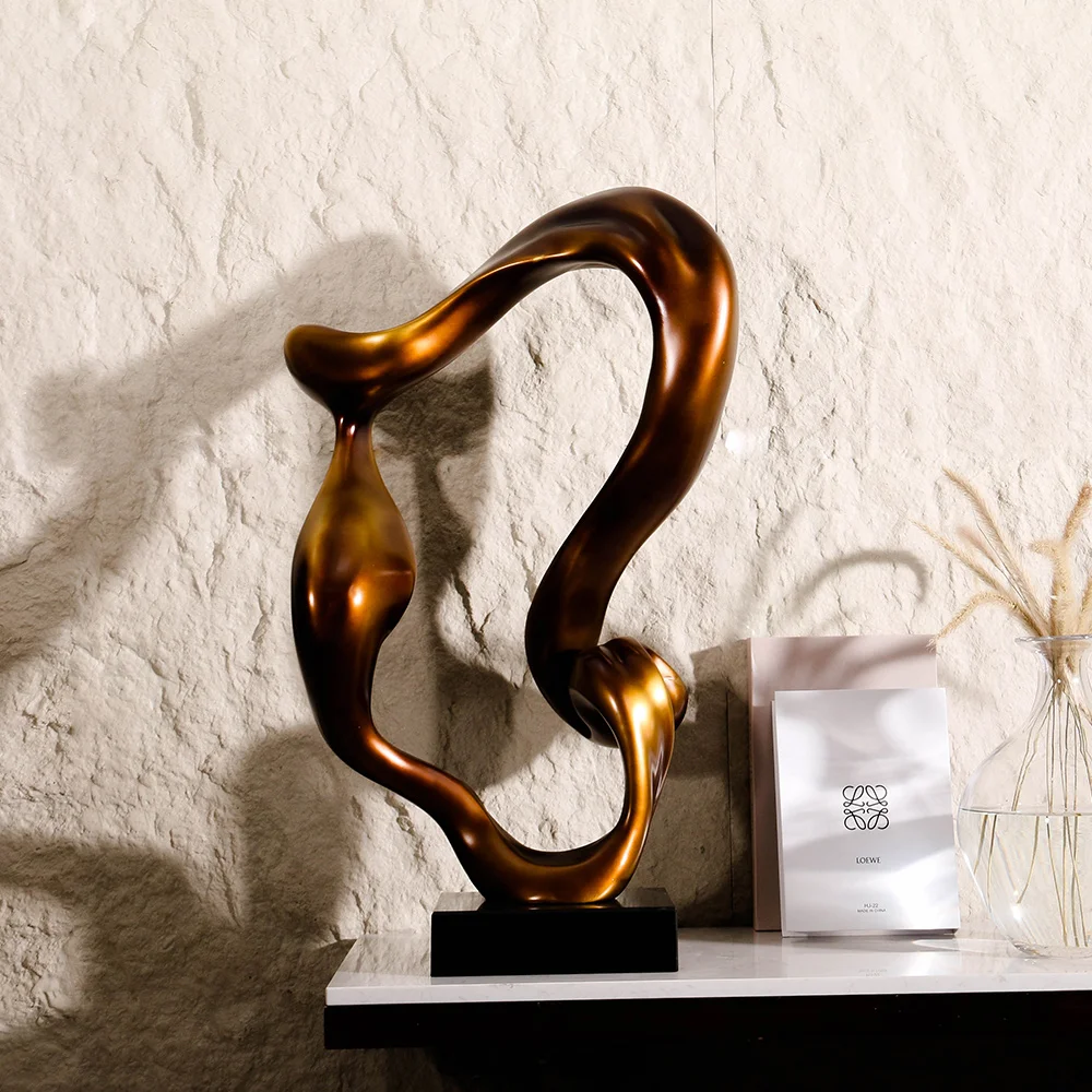 Luxury Hotel Lobby Large Modern Art Sculpture Polyresin Antique Brass Interior Decorative Accents Items For Decoration Office