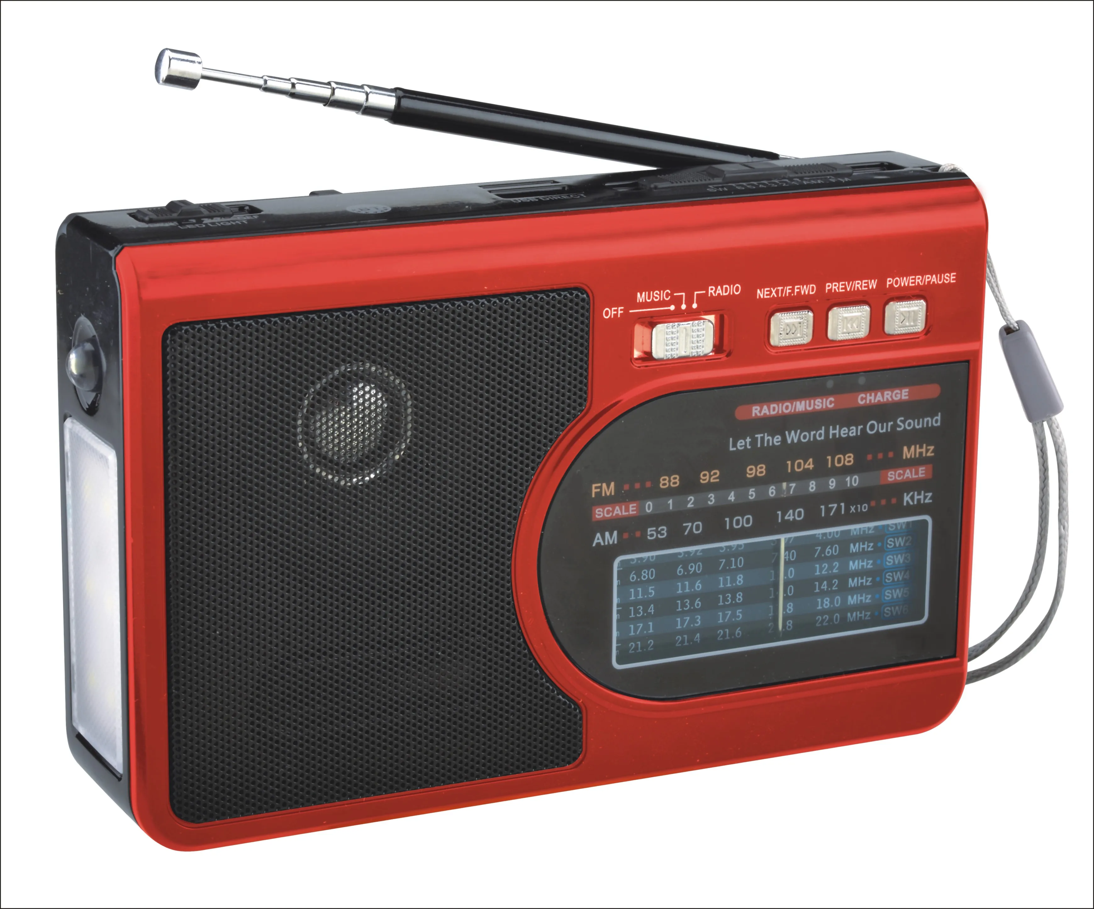 RX-1313 Самая продаваемая тонировка для дома дисплей АМ FM ЕО портативное радио с USB TF mp3 музыкальный плеер и светодиодный налобный
