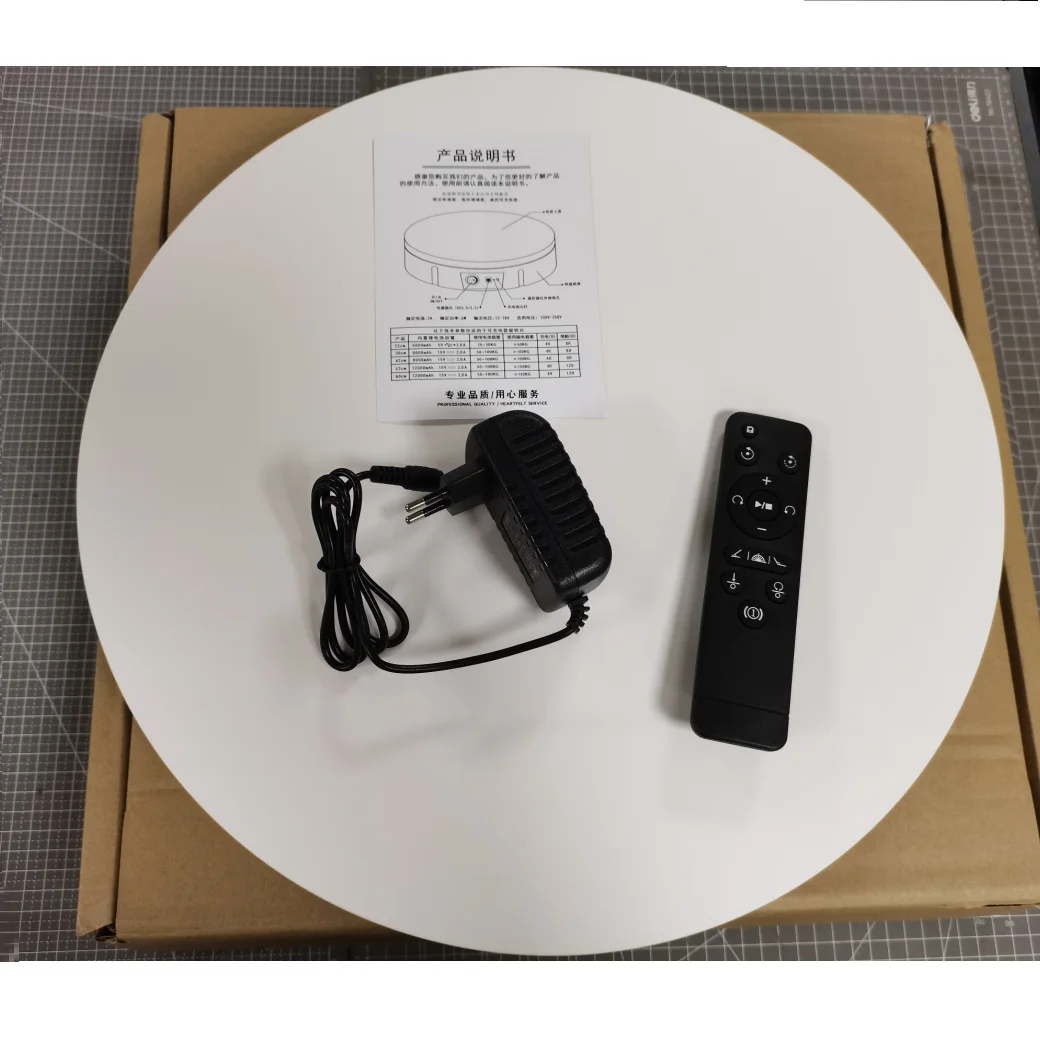 Top 20cm 30CM 42CM / 60cm Automatic round Rotating stand  with remote control Adjustable Speed direction display turntable stand