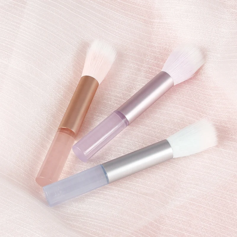 Pink/purple/Blue/Yellow Multifunction Translucent Handle Nail Dust Cleaning Brush Soft Mini Nail dust Brush Nails Accessories