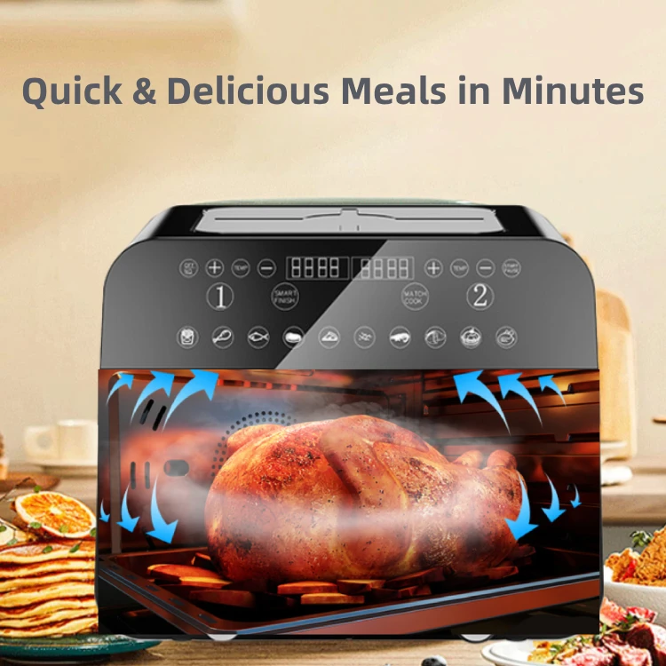 9L Big Capacity Hot Dual Air Fryer Double Pot Electric Air Fryer With Dual Basket