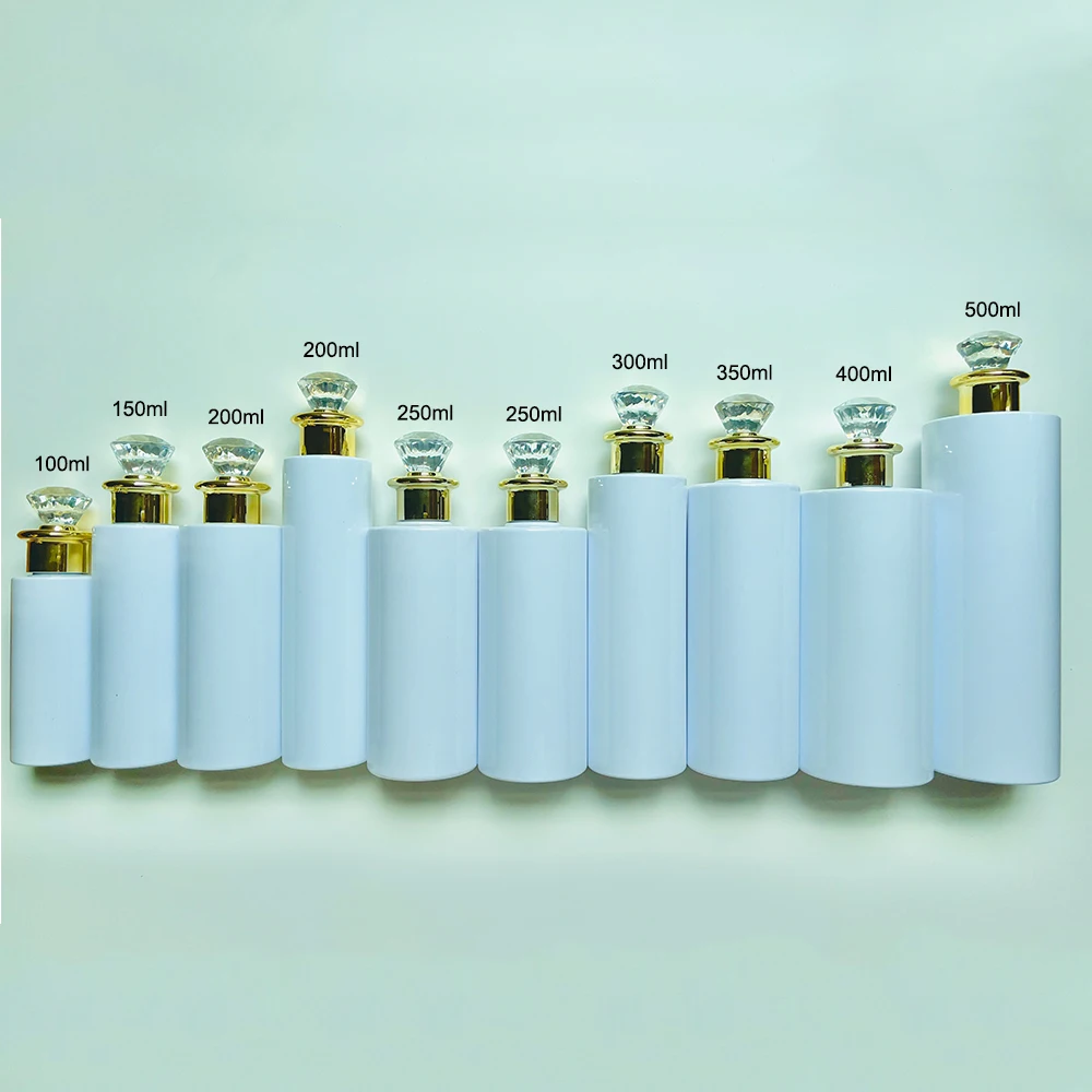 100ml 150ml 200ml 250ml bottle 300ml 400ml 500ml High-end PET white refillable makeup remover bottle Round toner plastic bottle