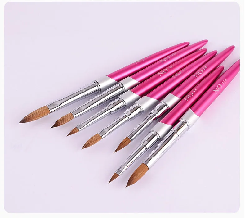 Natural 100% Kolinsky Germany Acrylic size #2-14# Animal Sable Nail  Extension Brushes