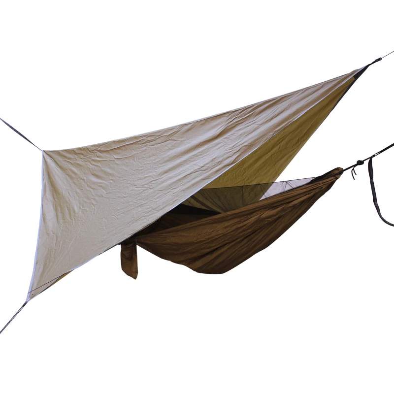 Moq 1 pcs camping hammock with mosquito net and rain fly with convenient Inside And Outside Two-Way Zipper
