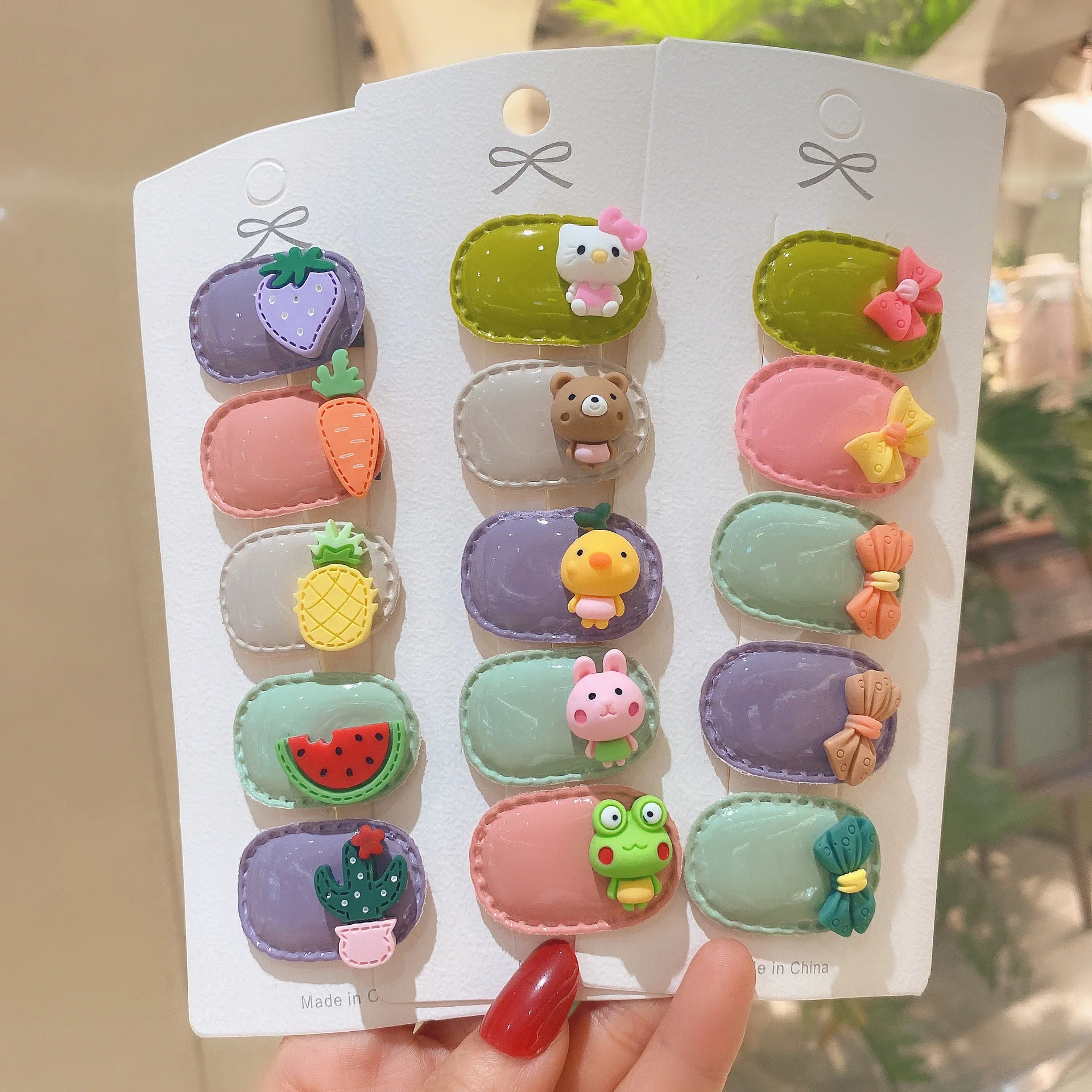 Girls Children Cute Set Shiny Candy Leather Baby Kids Tictac Hairclips Matte Suede Tic Tac Hair Clips Snap Clips For Hair