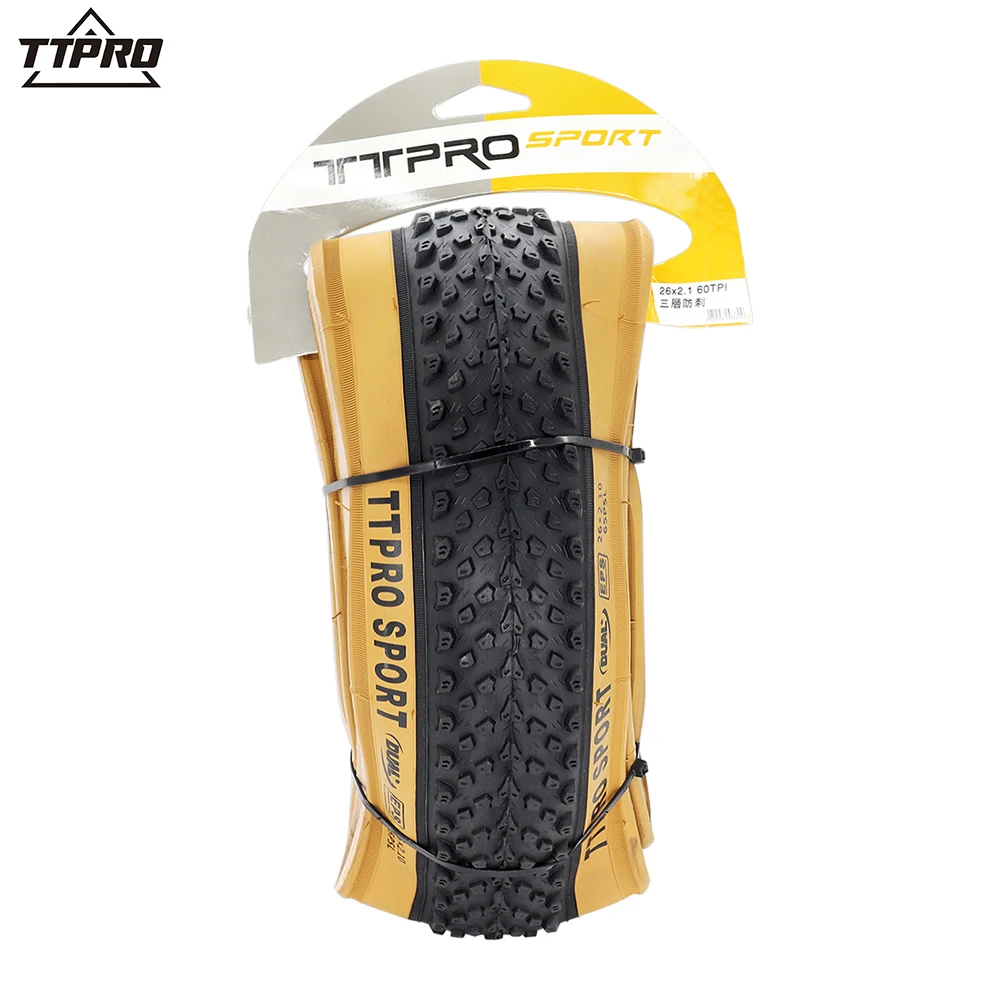 TTPRO Folding Tire for MTB Bike Soft Steel 26X2.10 29X2.125 30/60 TPI 3-layers Antipruritic Tire for Mountain Bicycle Parts