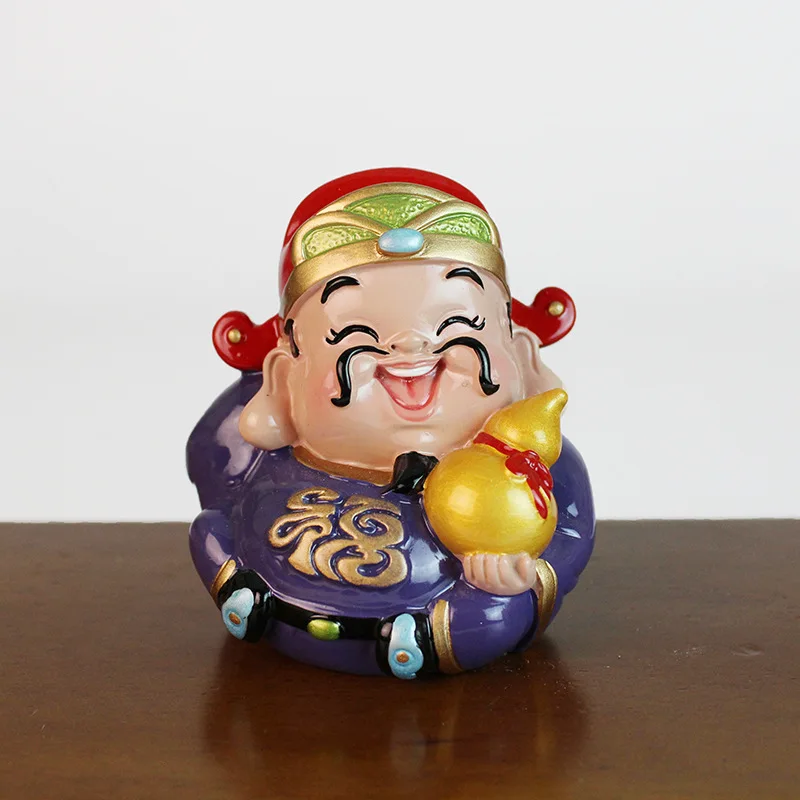 Wholesale Chinese Traditional Culture Design Resin Figurine,The God of Wealth Resin Statues Sculpture for Home Office Decoration