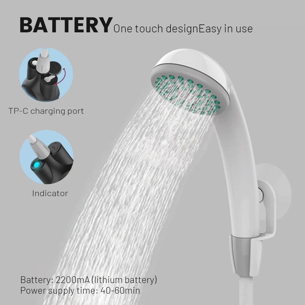 2023 portable 12v rechargeable camping out door shower auto bag hot water 20l 18l rechargeable stand kit pressure accessories