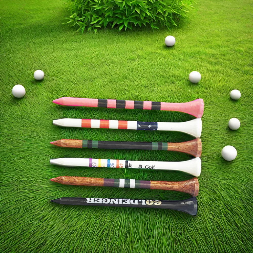 Factory price Custom colors tees 70mm Wooden Bamboo Golf Tee with Logo Printing