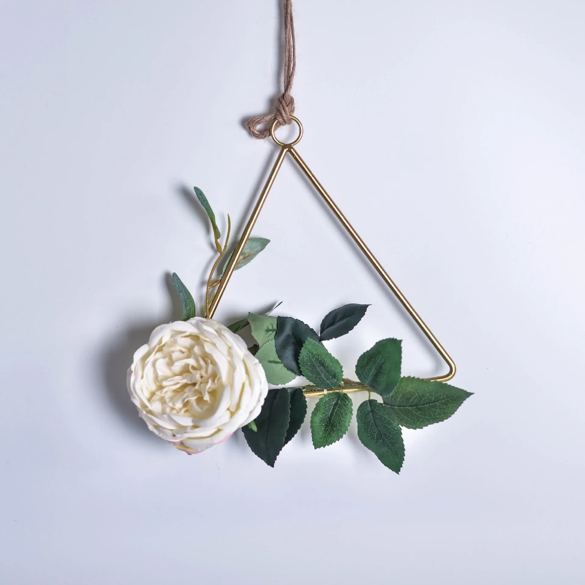 Nordic style creative ins iron geometric garland hemp rope wall hangings pendant