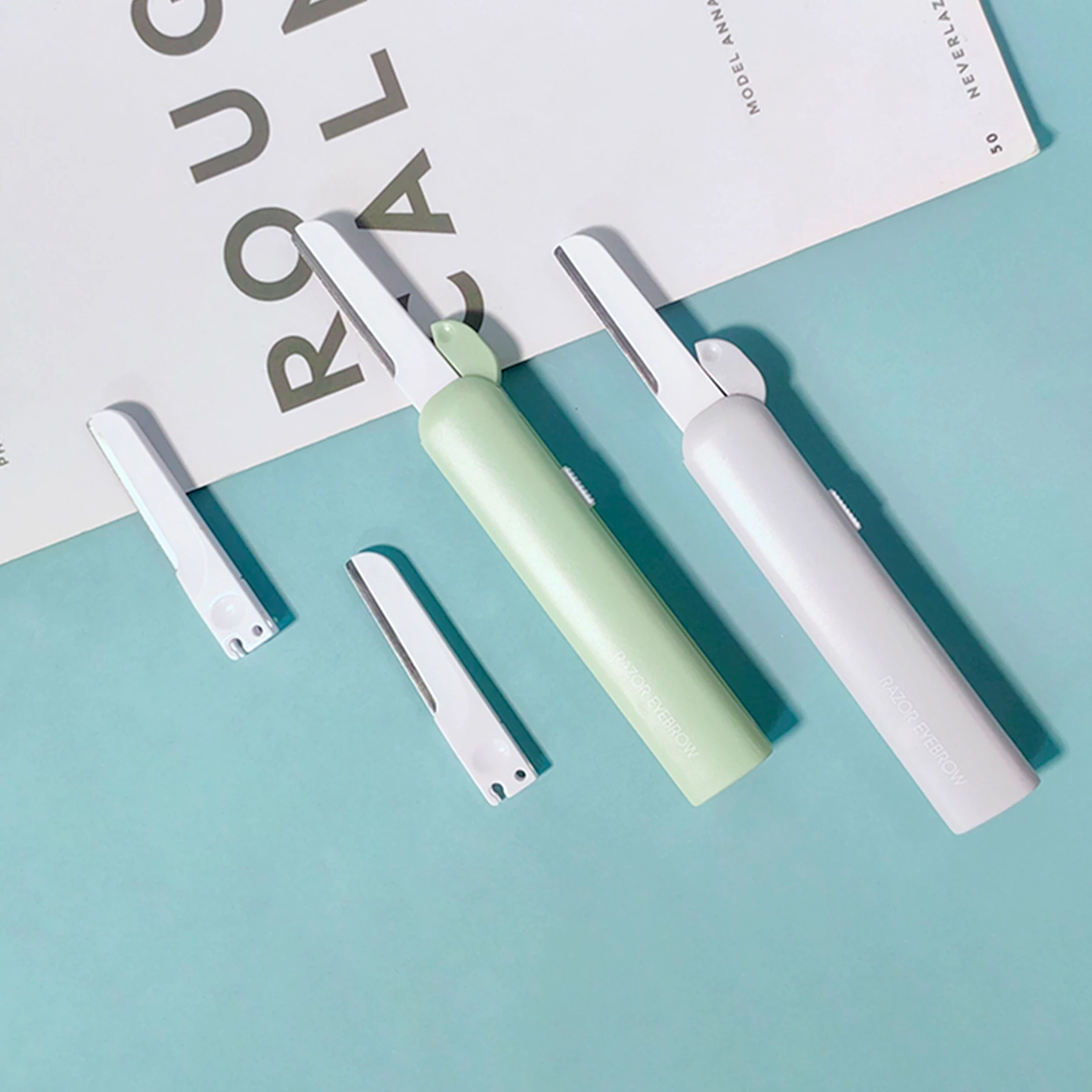 S.Belle Makeup Tools Best Selling Brow Trimmer Telescopic Razor Green Color Japanese Imported Blade Eyebrow Razor