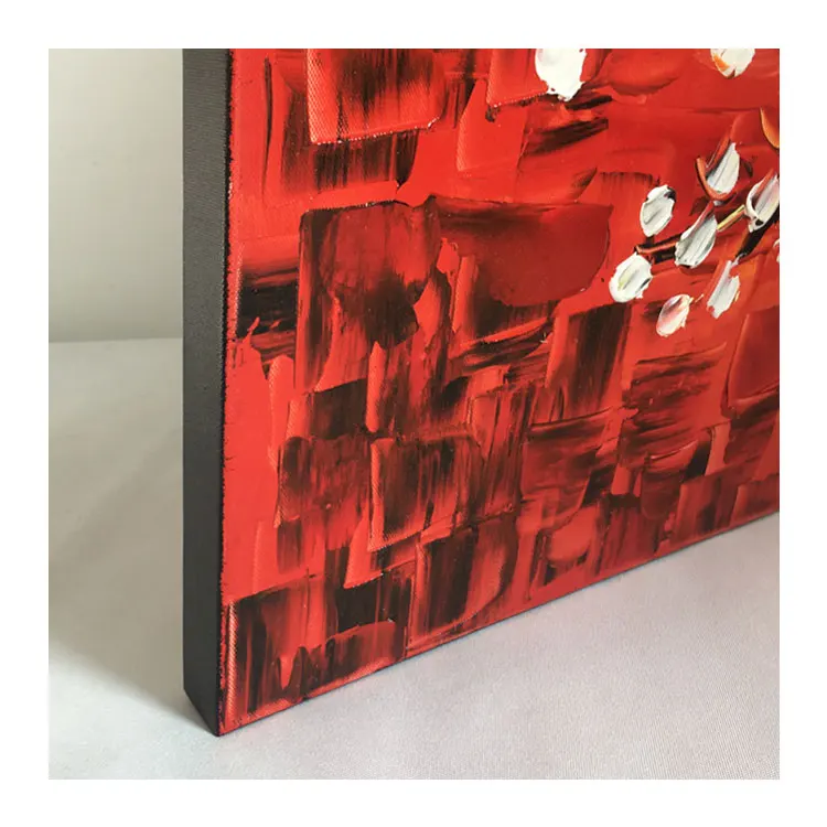 Art Gallery Picture Hanging Textured Hand Painted Cherry Tree Oil Painting Modern 3D Abstract Wall Art Canvas
