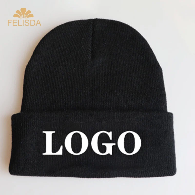 Free Sample Custom Hats Logo Embroidery Baby Kids Men Women Warm Knitted Wool Cap Unisex Beanies