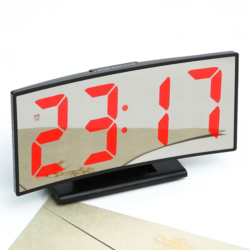 KH-CL015 Electronic Desktop Digital Alarm LED Clock for Bedroom with Temperature Display