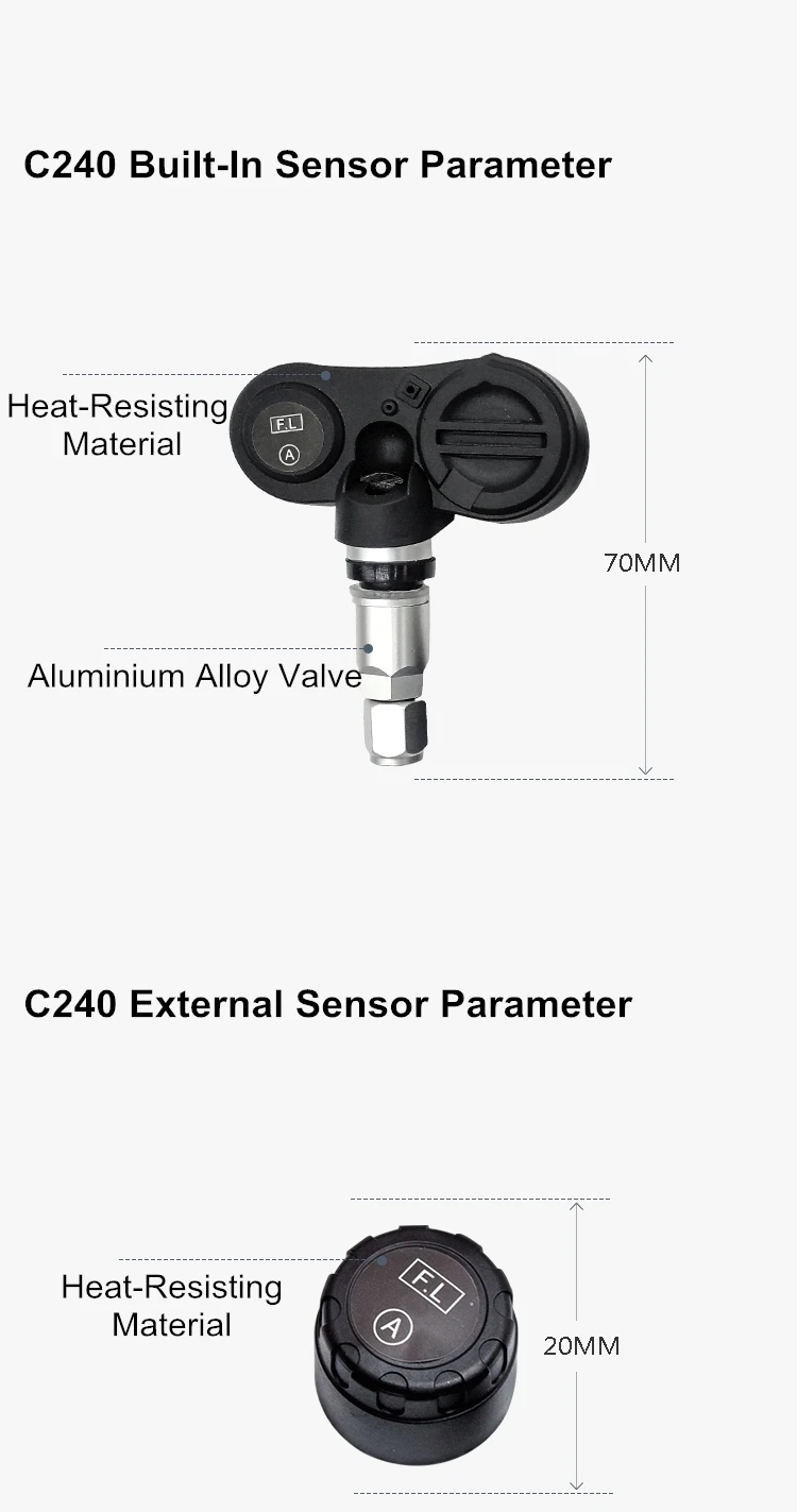 Good Quality Tire Pressure Monitor System External Car TPMS With Wireless