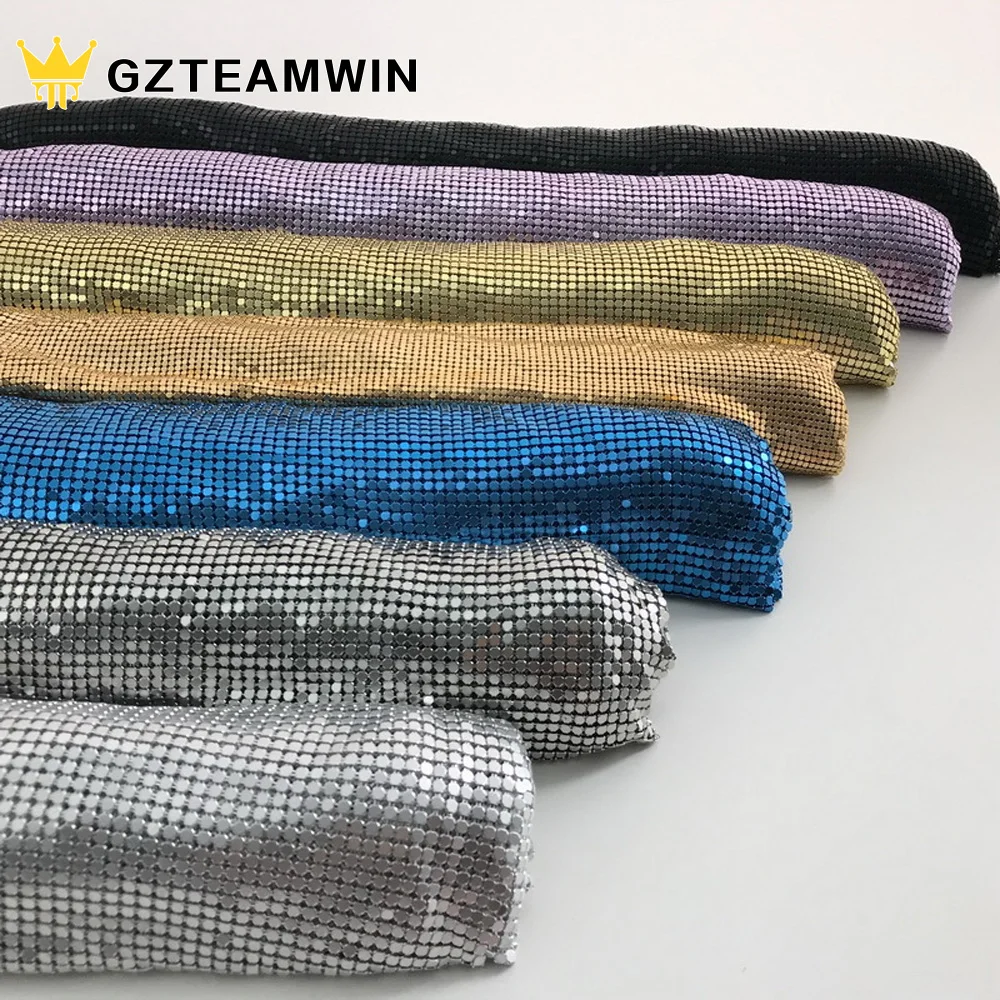 Electroplated Aluminum Mesh Metal Dress Bags Clothing Accessories Metallic Sequin Mesh Fabrics for nightclub