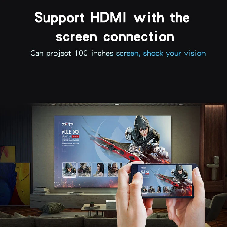 Home Convenient J21 Mini Portable Conference Office 1080P Projector 1500 Lumens Home Convenient Projector