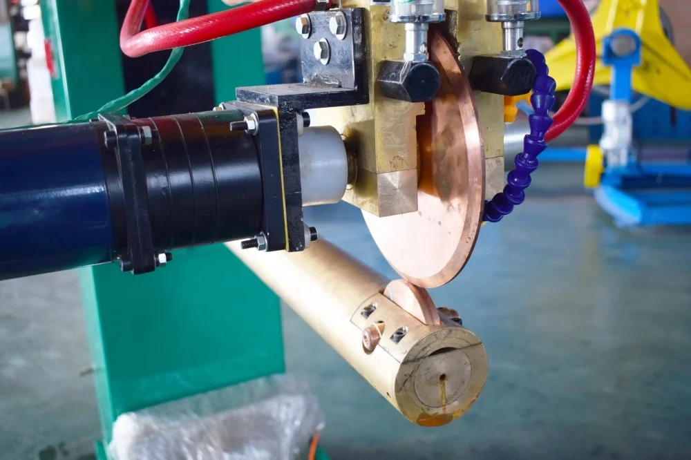 HVAC duct lock seam closer pneumatic welding forming machine for round pipe