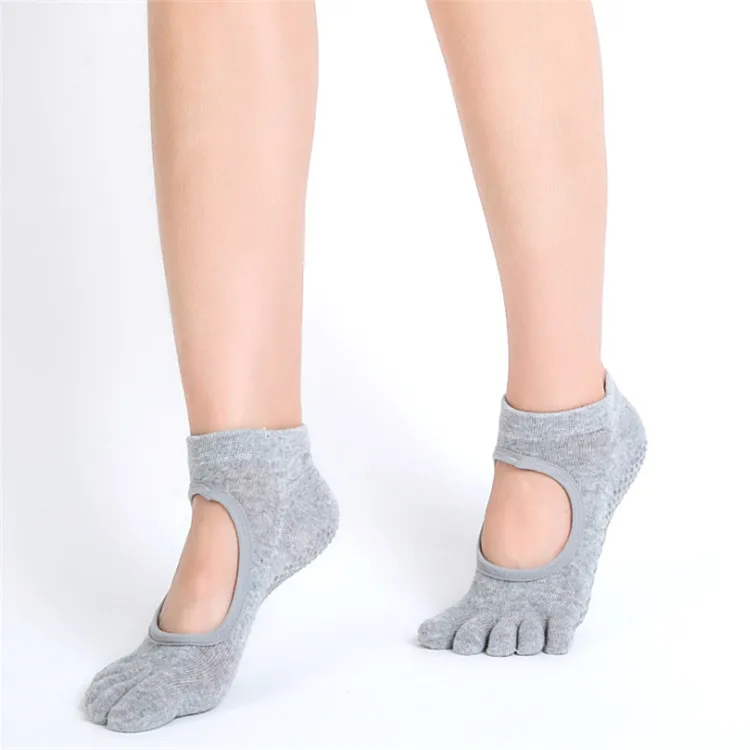 Exercise Sports Pilates Massage Non-slip 5 Toe Yoga Socks For Women Ladies