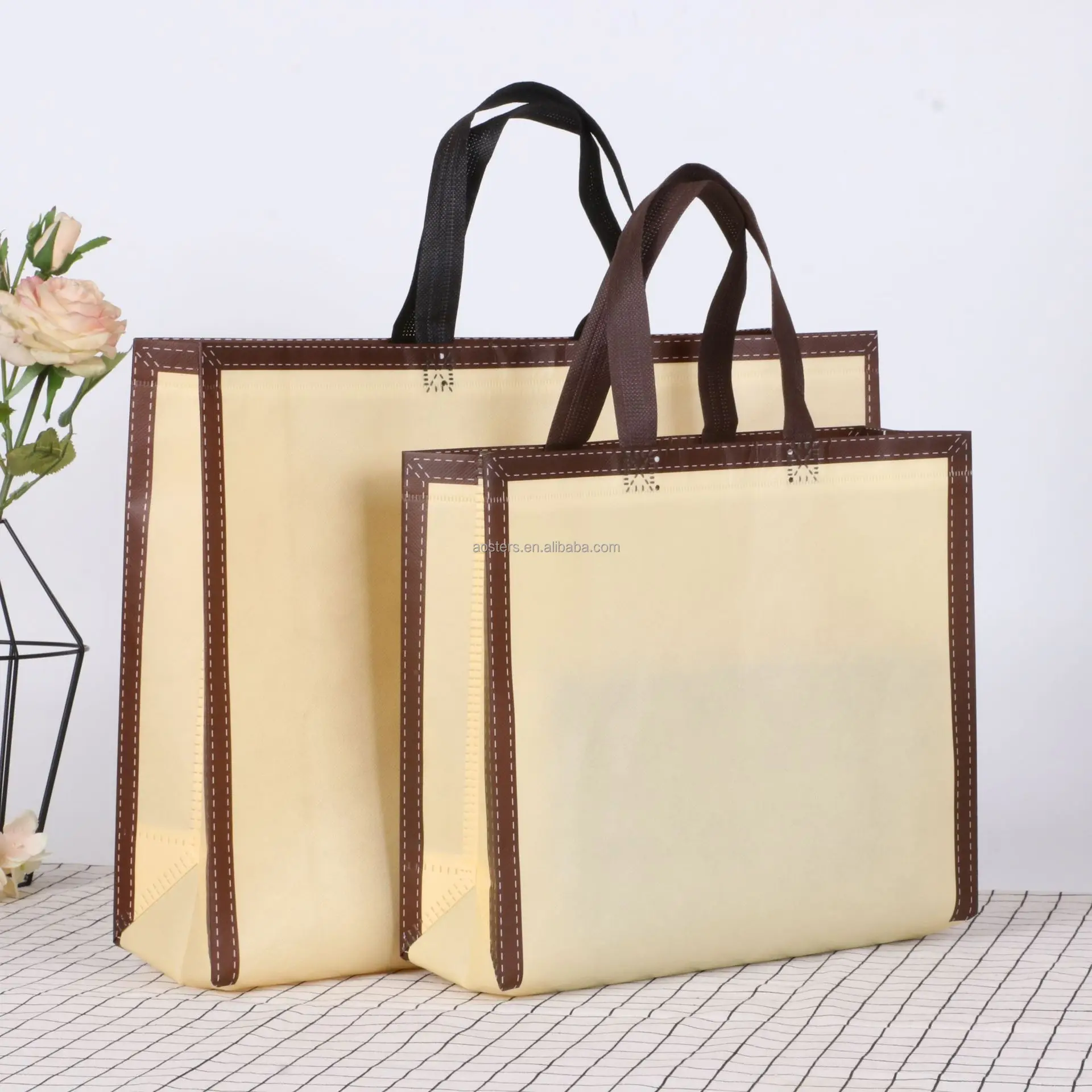 Gift shopping bag laminated fabric non woven grocery bag non woven bag custom logo