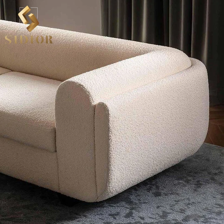 Contemporary european design velvet teddy sofa set furniture living room modular curved sofas for home luxury for living room