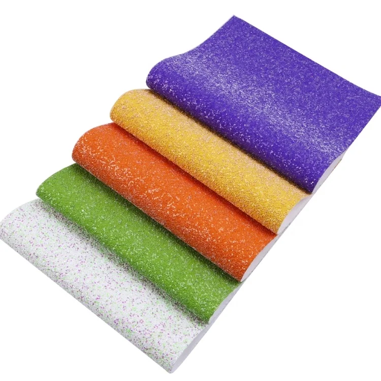 30x140cm Chunky Glitter Leather Roll Sheet Faux Leather Fabric for Diy Bag Crafts Hairbows 37555