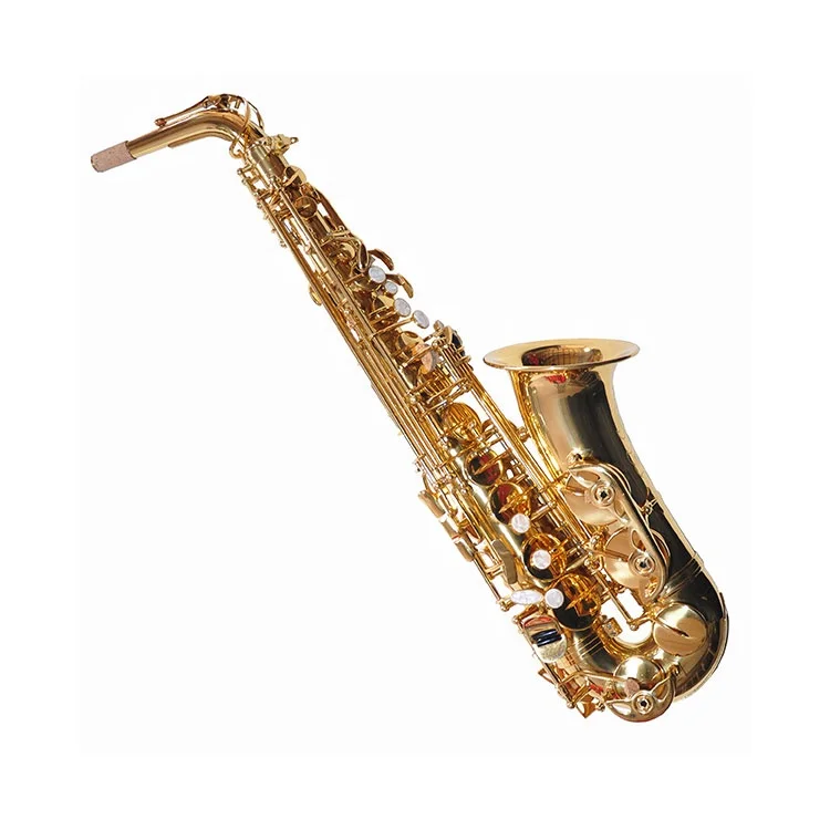 
Gold Lacquer Brass RMAS-710 Alto Instrument Professional Eb Tone Alto Saxophone 