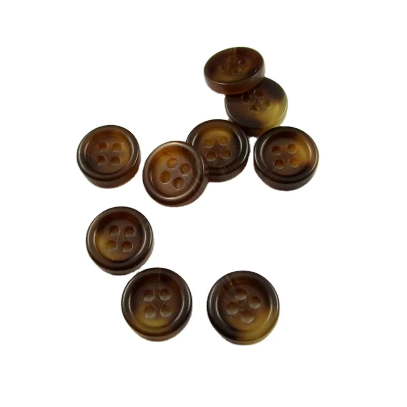 Модная пуговица для рубашки кофейного цвета с 4 отверстиями