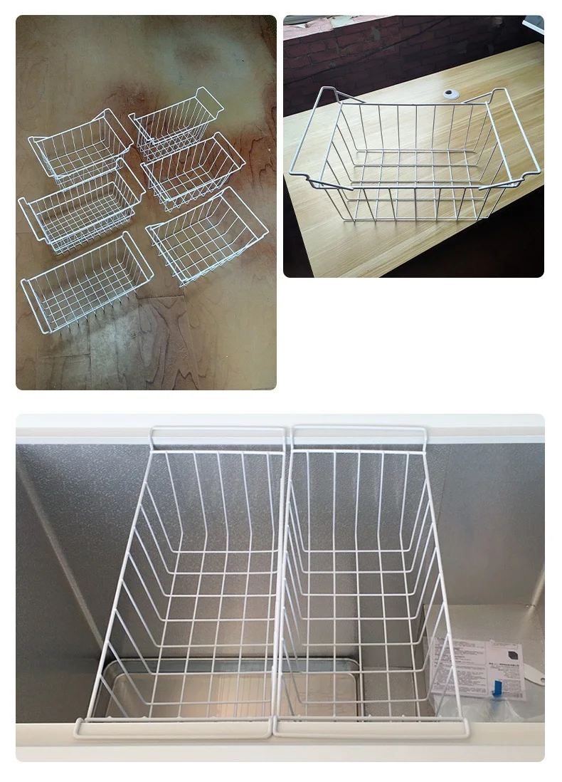 Refrigerator Spare Parts White Wire Mesh Freezer Basket