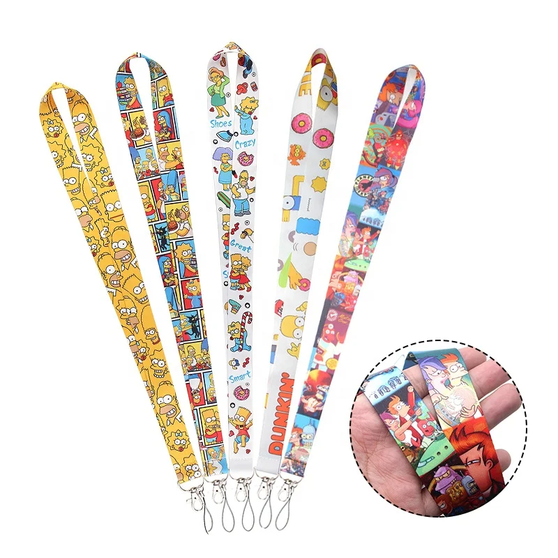 American Animated Sitcom Design Polyester Lanyard Cartoon Comedy Strap ID Card Key Phone Neck Keychain Lanyards for Fans