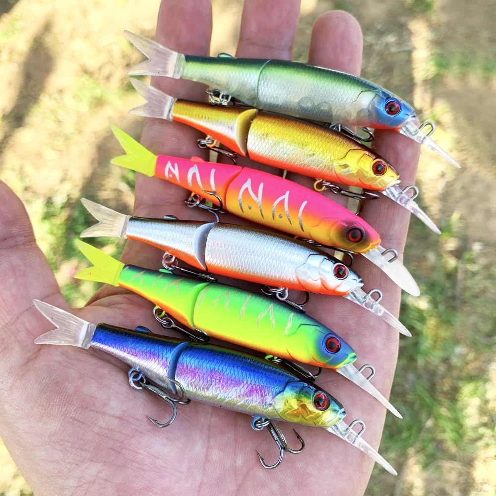 Spinpoler 8g Slow Sinking Fishing Lure Crankbaits 105mm Hard Artificial Bait Bass Fishing Lures Swimbait 2 Jointed Pesca 1pcs