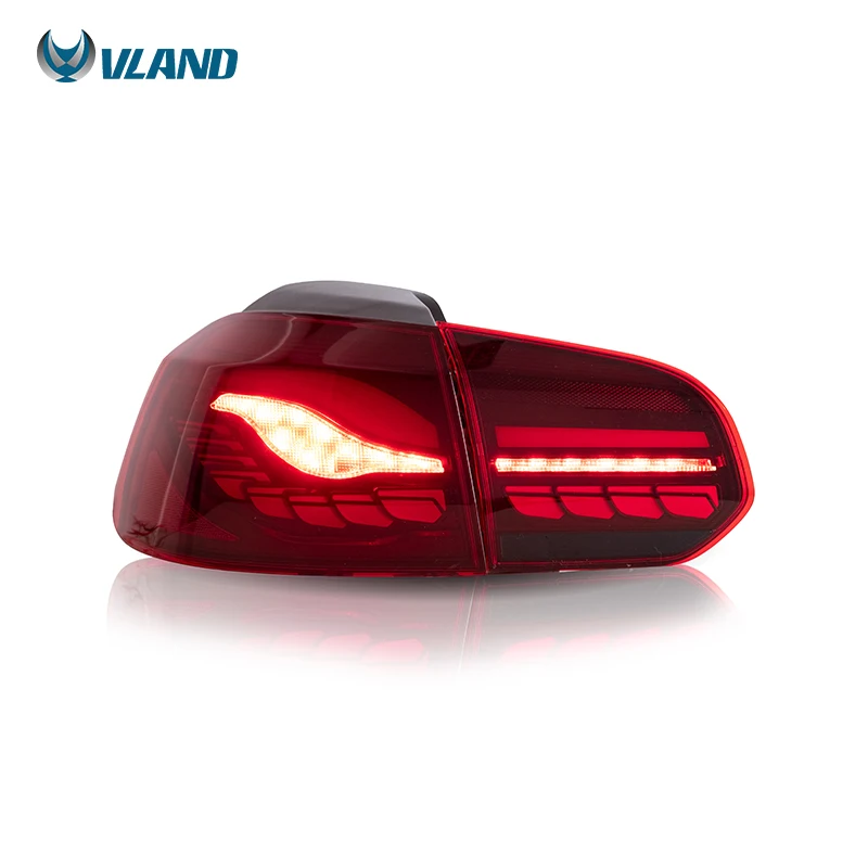 VLAND Manufacturer LED Taillights Rear Lamp 2010-2014 mk6 golf r20 gtd gti style Tail Light For Volkswagen VW Golf 6 Auto Lamps