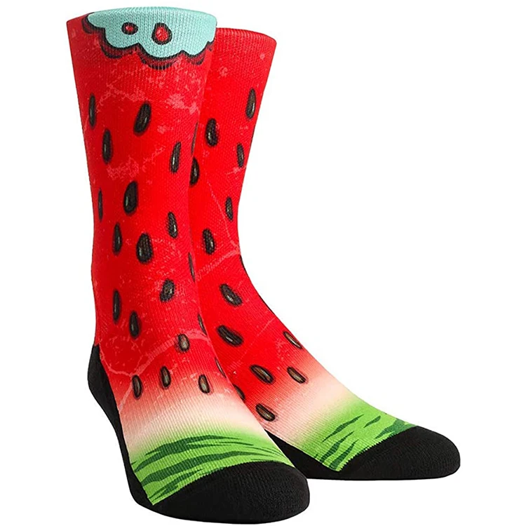 New Design Can Custom Fruit Series Men Socks Strawberry Watermelon Pineapple Pattern Socks