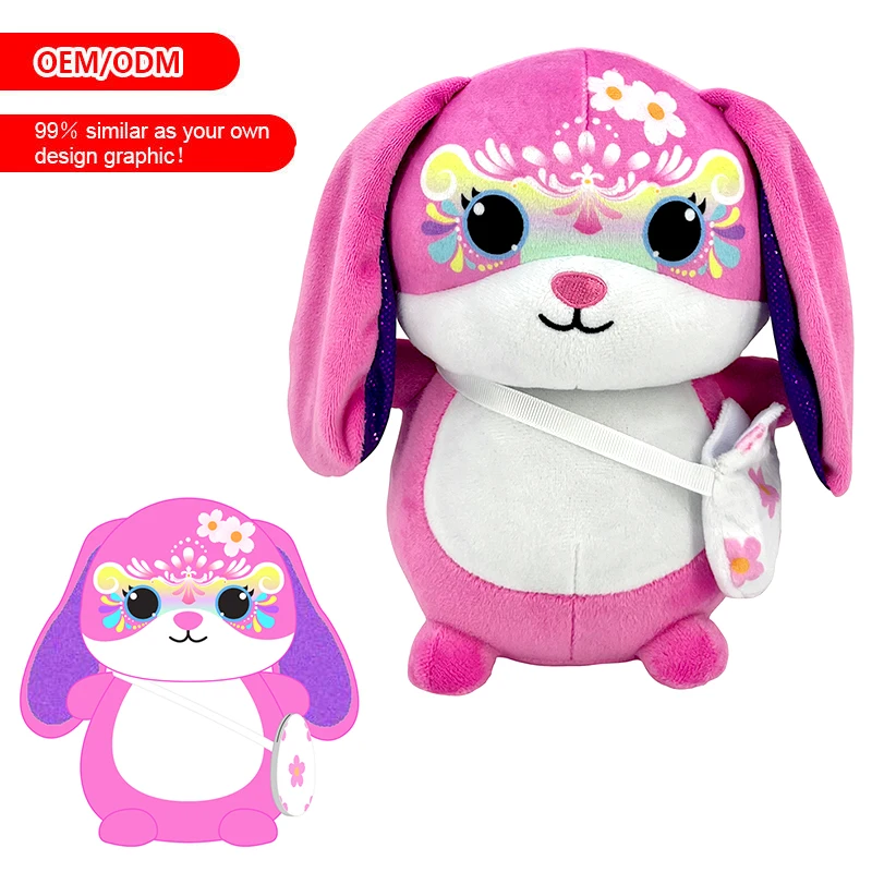 EN71 CPC Cute Bunny Stuffed Animal Plush Super Soft Toy Custom Pink Spring Easter Rabbits Plushies Doll For Party Decorations