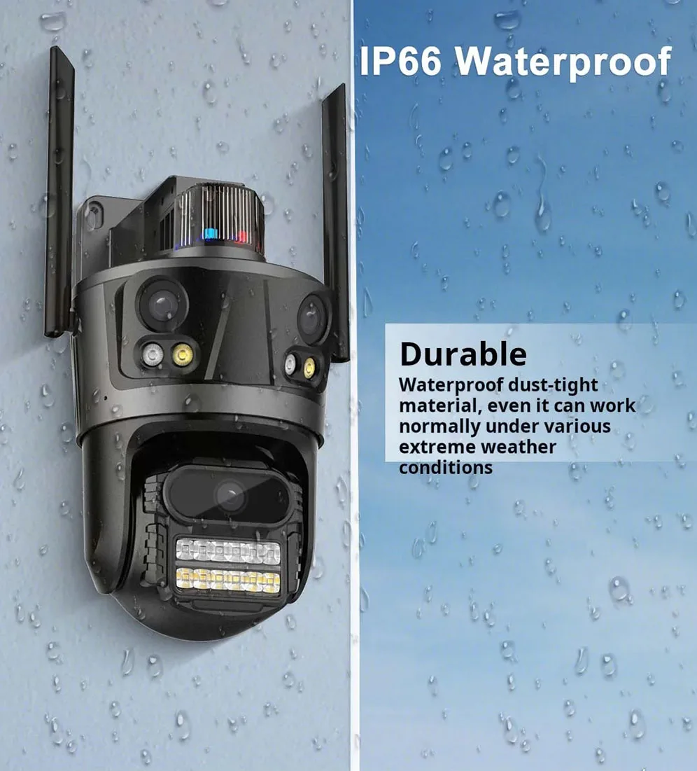 Top 8MP Pixels Solar Powered Camera Panel PTZ 360 Degree Rotation 4G Sim Card FCC Certificate