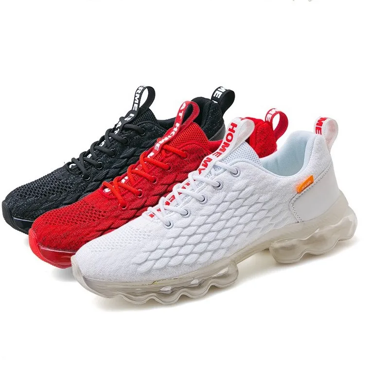 Men Fly Knit With TPU Outsole Sneaker Athletic Sport Shoes Lightweight Breathable Mesh Thick Sole Premium Sneakers