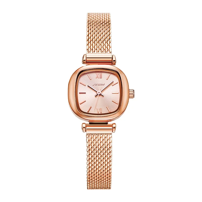 Sinobi Fashion Square Golden Woman Watch Casual Design Women Quartz Wristwatches Luxury Ladies Clcok reloj mujer Dropshipping