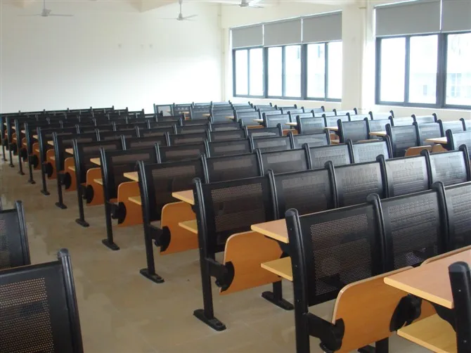 College metal folding university chairs and tables school student desk chair with writing tablet