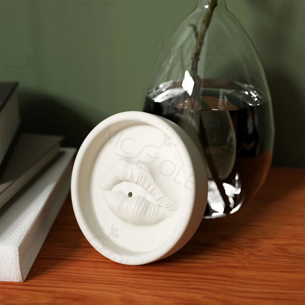 Wholesale Custom Concrete Cement Incense Stick Base Molds Lip Shape Incense holder Silicone Mould