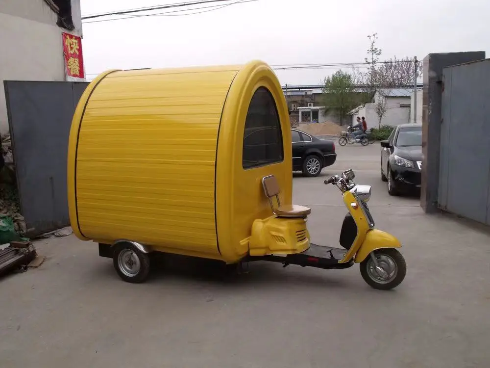 Electric tricycle food truck 3 wheels pizza trucks coffee carts  mobile bar fast food trailer for sale