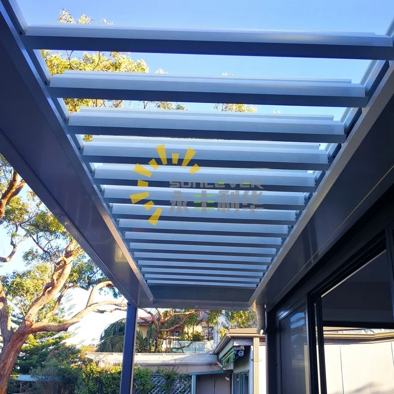 Bioclimatic Aluminum Waterproof Pergola Motorized Louver Sun Shade Outdoor