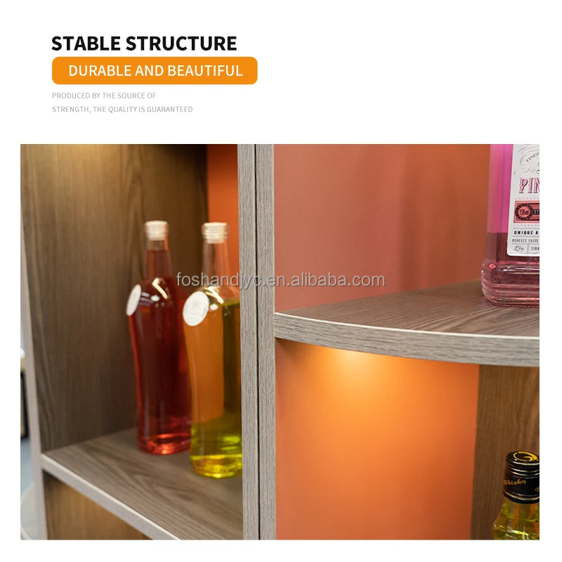 Customized Living Room Furniture Wooden Bar Cabinet Storage Modern Curio Display Bar Corner Wine Cabinet Luxury