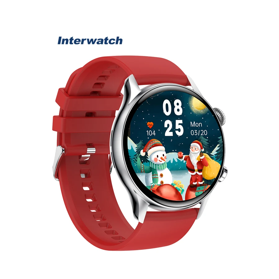 Interwatch W1 Android OS IP68 golden AMOLED 1.36 inch full screen touch flash 128M password unlock smart watch for women