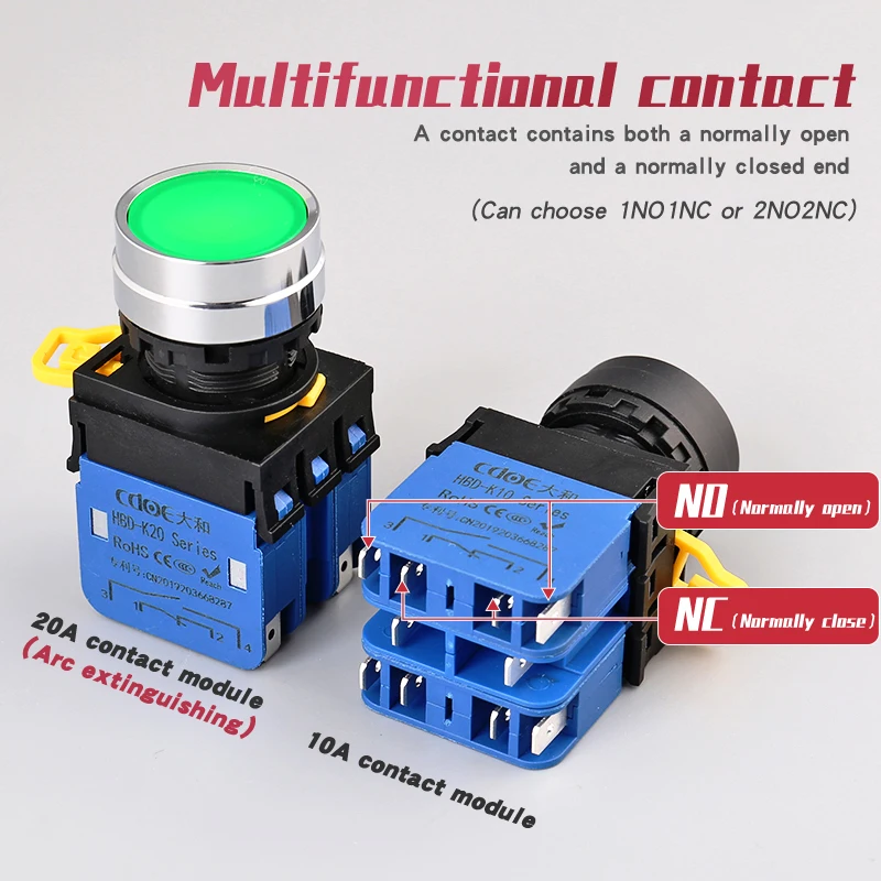 20amp select push button 2no2nc latching keep 3 position rotary switch for Industrial set box
