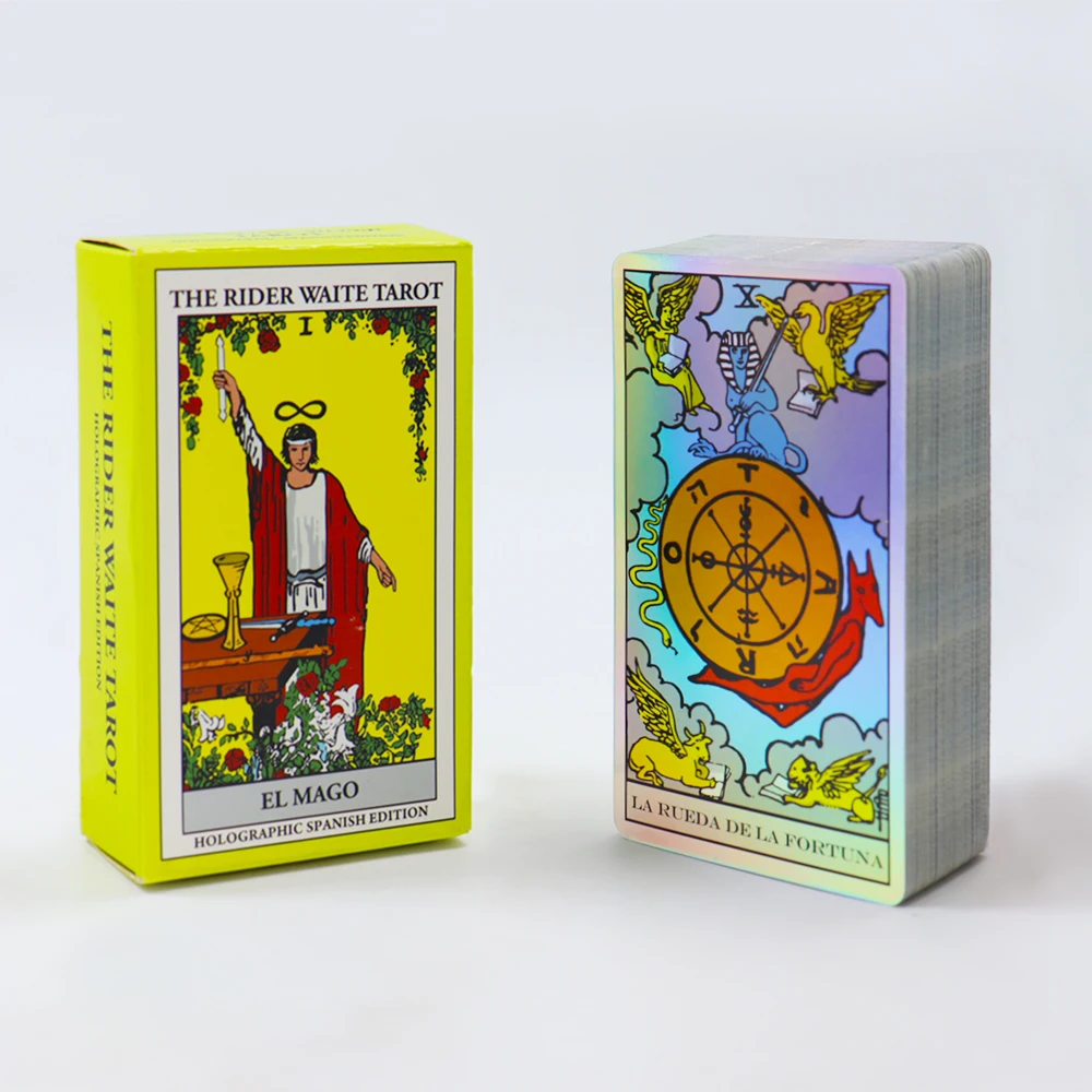 Laser Tarot Deck Beginner Custom Printing Silver Gilded English Quality Tarot Cards With Guidebook